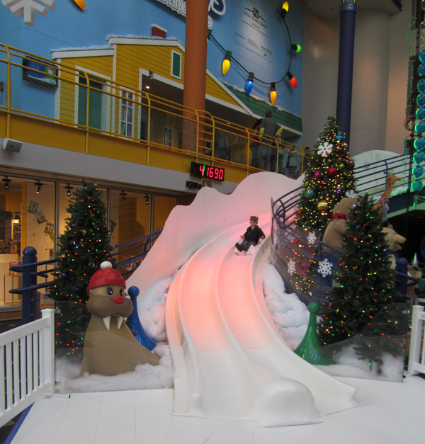 Little Star learner goes down the Yule Slide in the Jolly Days Winter Wonderland at the Indianapolis Children's Museum Little Star learner goes down the Yule Slide in the Jolly Days Winter Wonderland at the Indianapolis Children's Museum